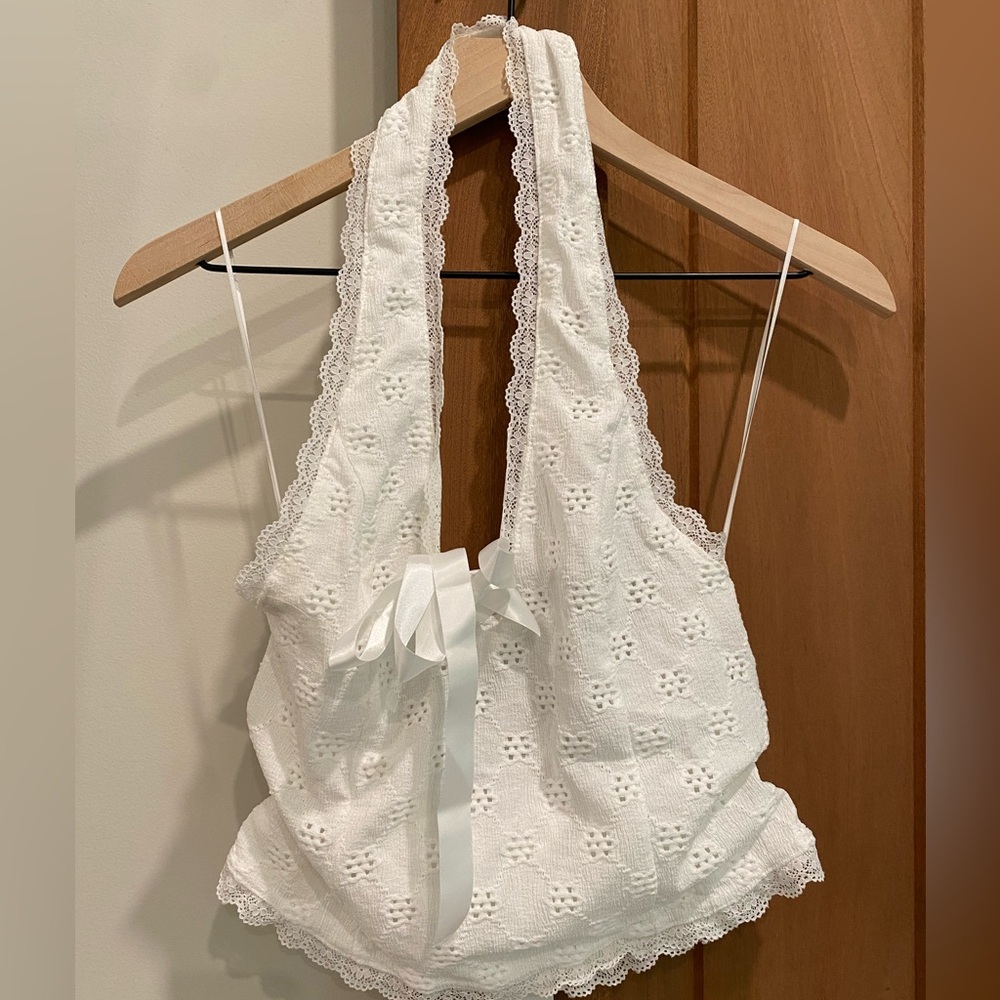 Urban Outfitters lace halter crop